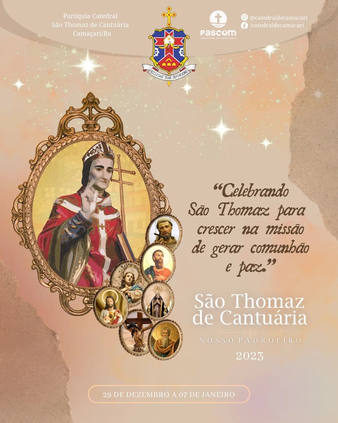 Festejos do Padroeiro de Camaçari iniciam nesta quinta-feira (29)